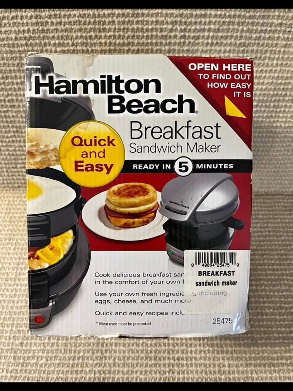Hamilton Beach Breakfast Sandwich Maker - Red/Black